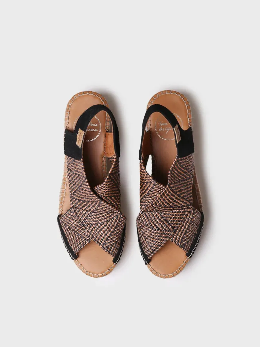 MASAI - Women's espadrille with wedge and multicolour elastic straps