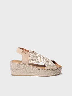 MASAI - Women's espadrille with wedge and multicolour elastic straps