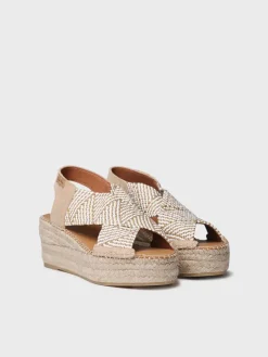 MASAI - Women's espadrille with wedge and multicolour elastic straps