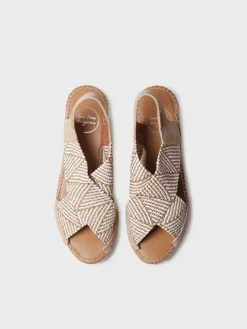 MASAI - Women's espadrille with wedge and multicolour elastic straps