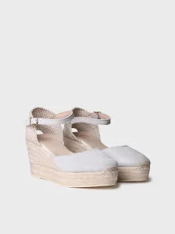 MATILDA - Split leather espadrilles with wedge for brides - MATILDA