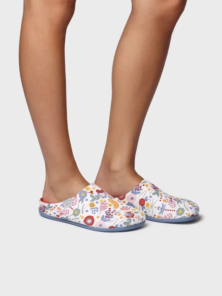 MIMI-TJ - Women's clog-type house slipper in printed cotton