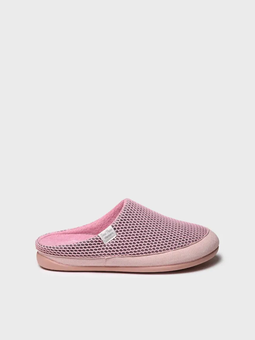 MINA-GC - Women's clog-type house slipper in mesh-like fabric