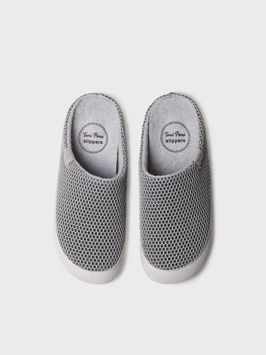 MINA-GC - Women's clog-type house slipper in mesh-like fabric