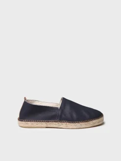 MINO - Closed men's espadrille in leather with jute sole