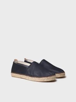 MINO - Closed men's espadrille in leather with jute sole