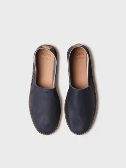 MINO - Closed men's espadrille in leather with jute sole