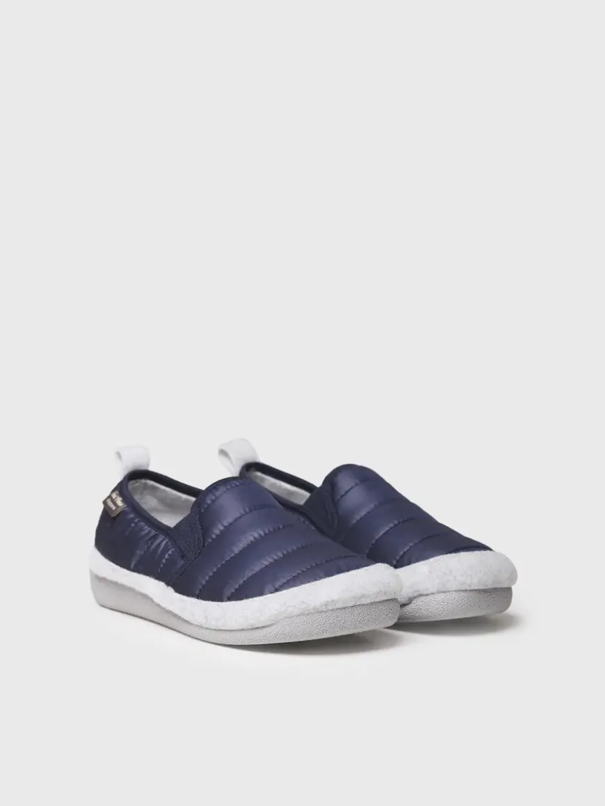 MINSK-TK - Women's navy blue padded fabric slipper
