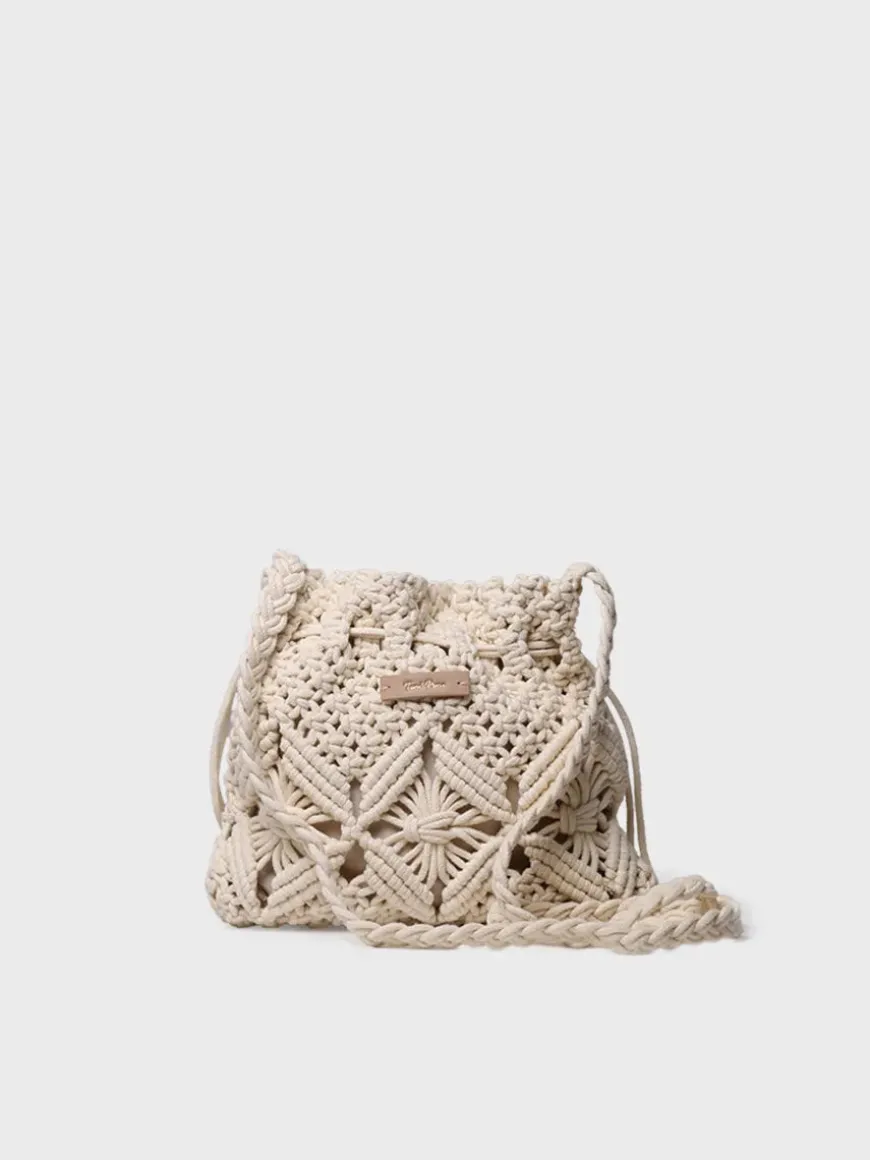 MIREIA - Macramé bucket bag