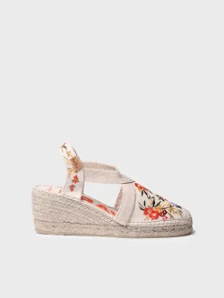 MONTJOI - Women's wedge espadrilles with multicoloured embroidery