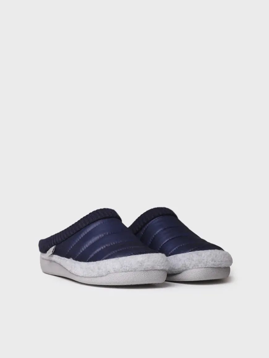 MORA-TK - Women's clog-style slipper in padded fabric and felt