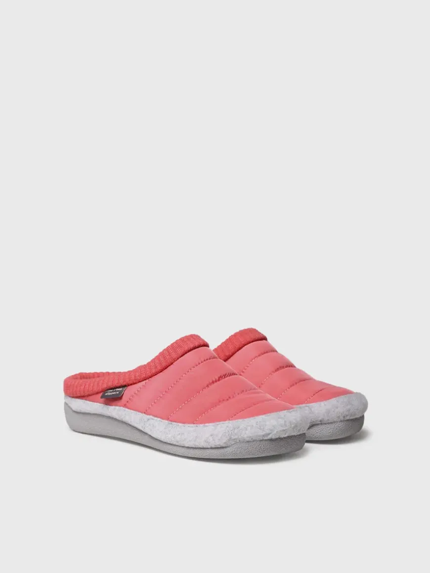 MORA-TK - Women's clog-style slipper in padded fabric and felt