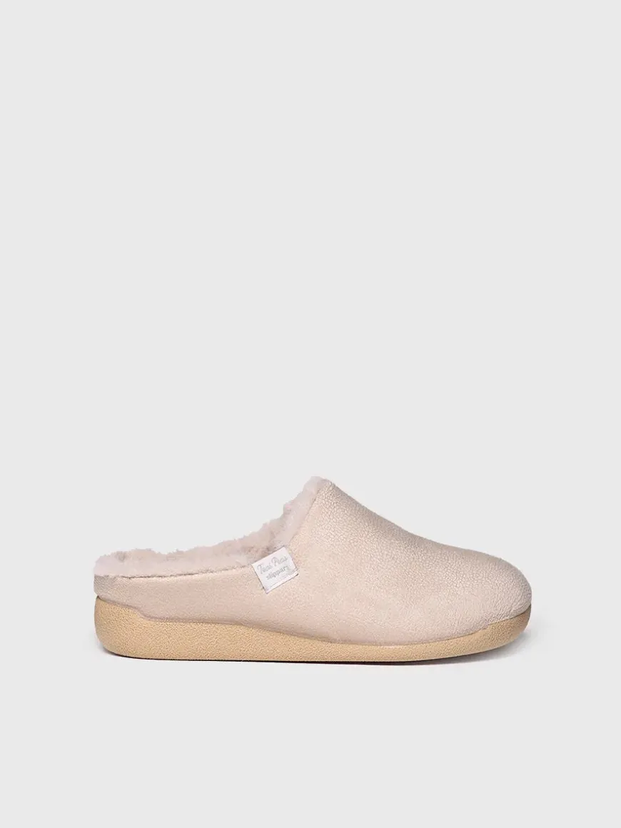 MOSUL-BD - Women's house slipper made of brown fabric