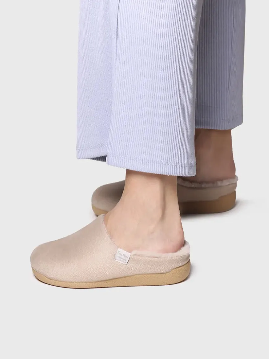 MOSUL-BD - Women's house slipper made of brown fabric