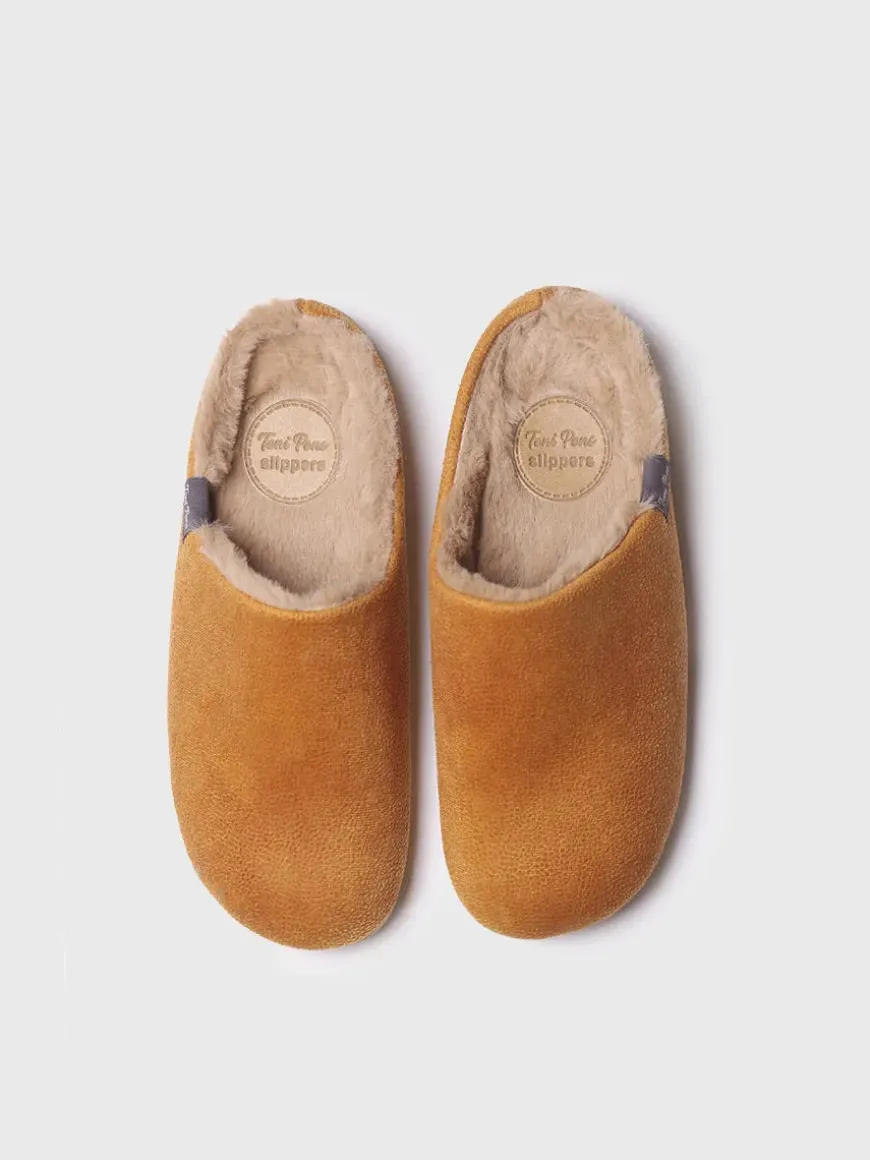 MOSUL-BD - Women's house slipper made of brown fabric