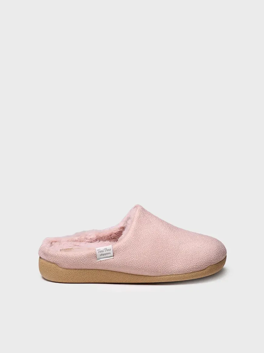 MOSUL-BD - Women's house slipper made of brown fabric