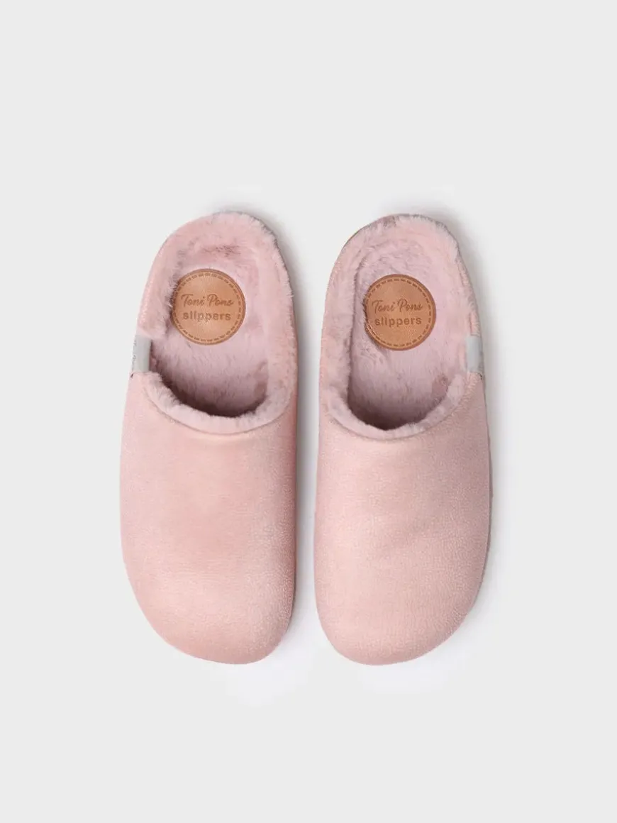 MOSUL-BD - Women's house slipper made of brown fabric