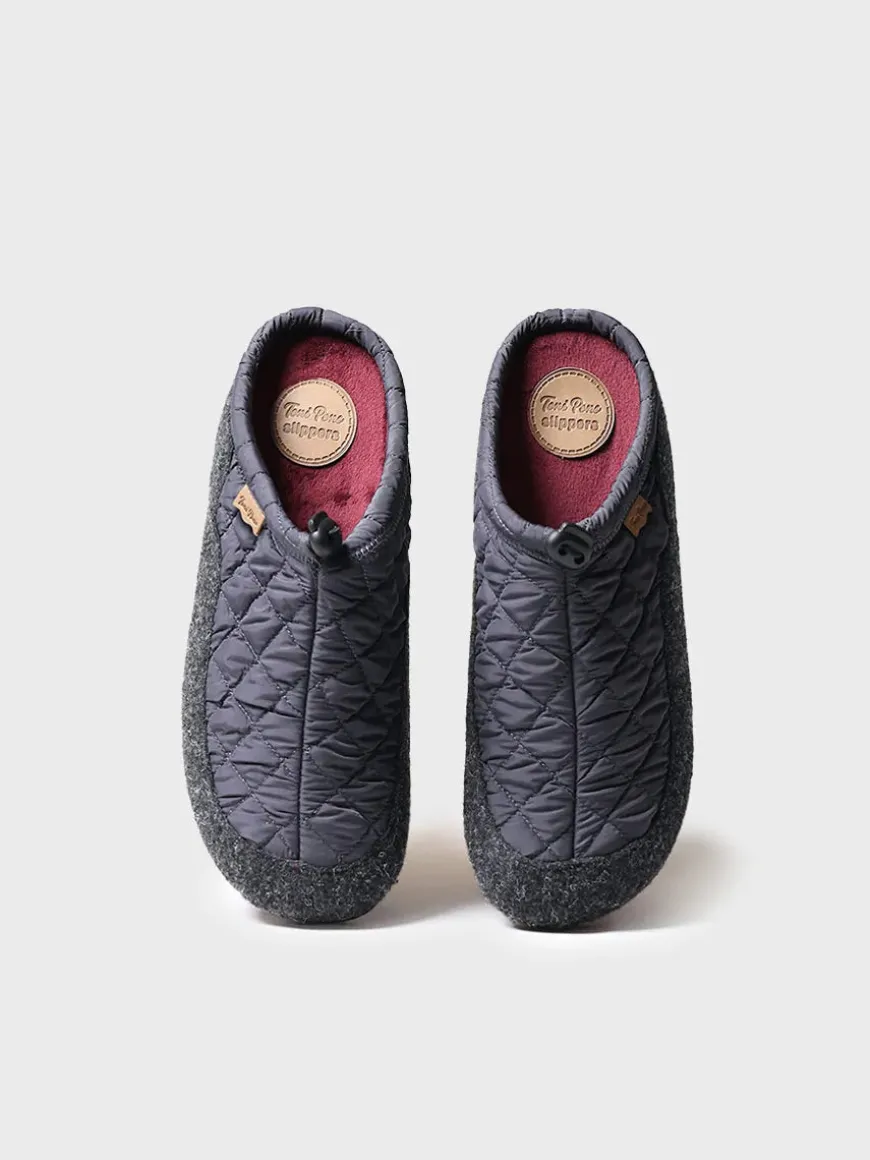 NADIR-UM - Men's clog-style shoe in padded fabric and felt
