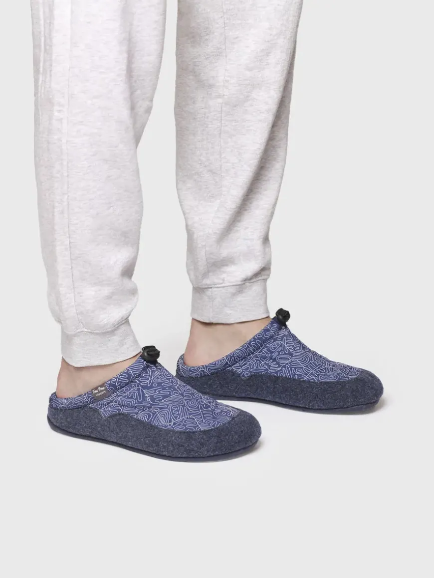 NADIR-UM - Men's clog-style shoe in padded fabric and felt
