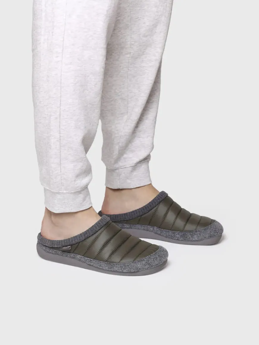 NIX-TK - Clog-style slipper in padded fabric and felt