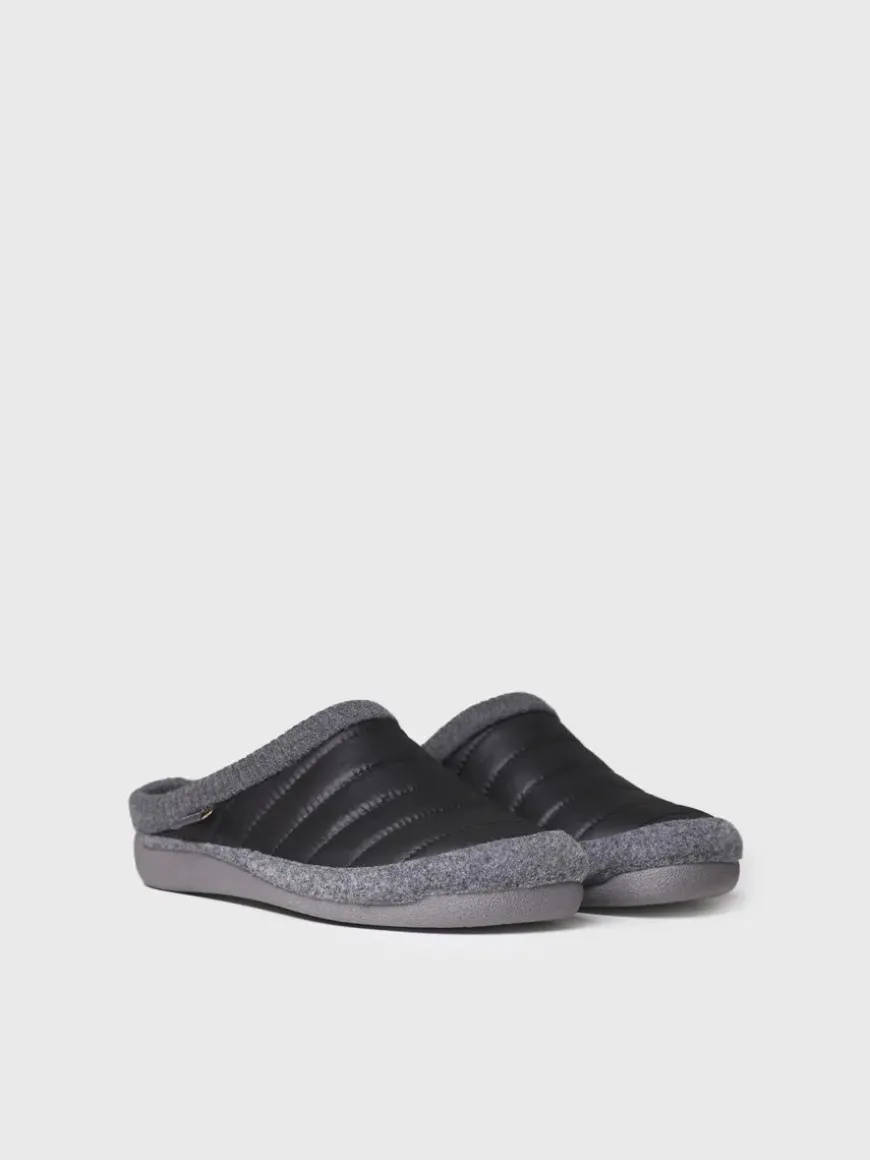 NIX-TK - Clog-style slipper in padded fabric and felt