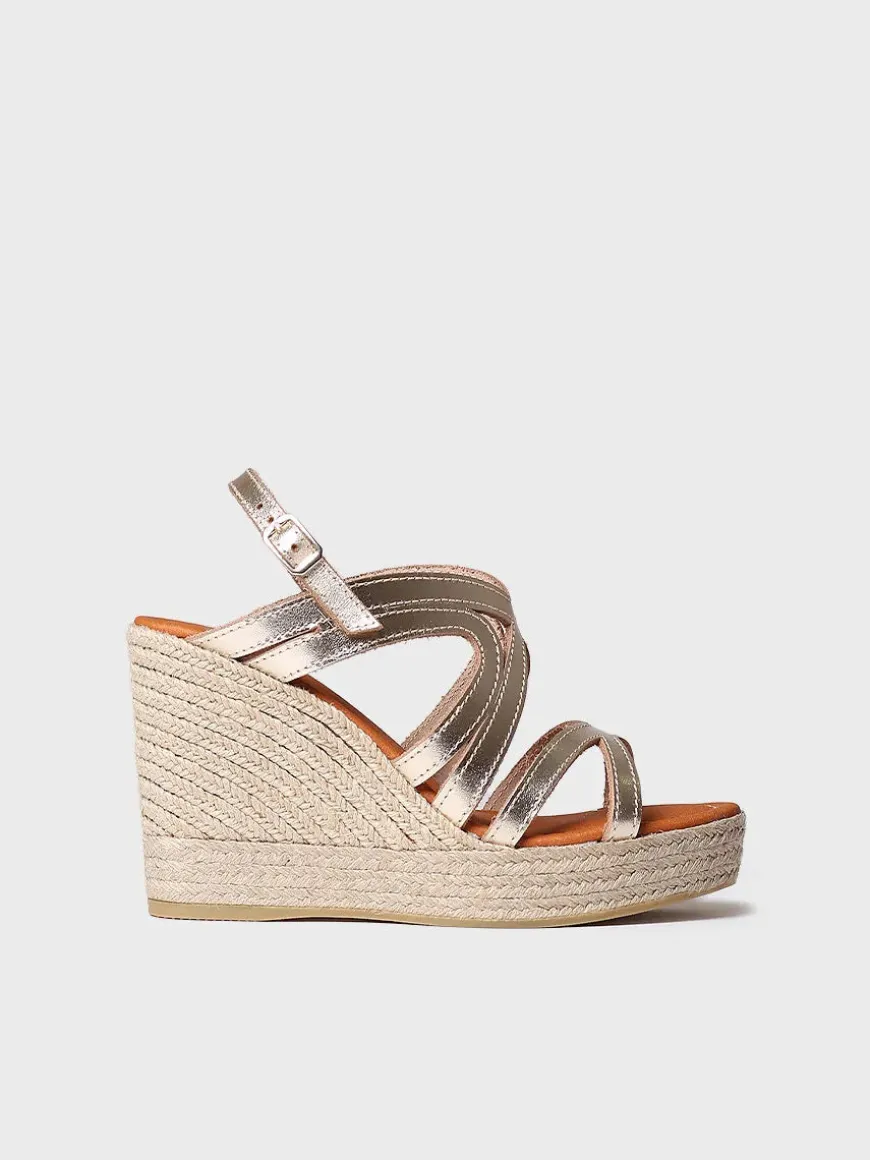 OLIMPIA - High wedge sandal in leather