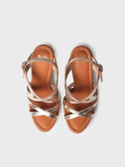 OLIMPIA - High wedge sandal in leather