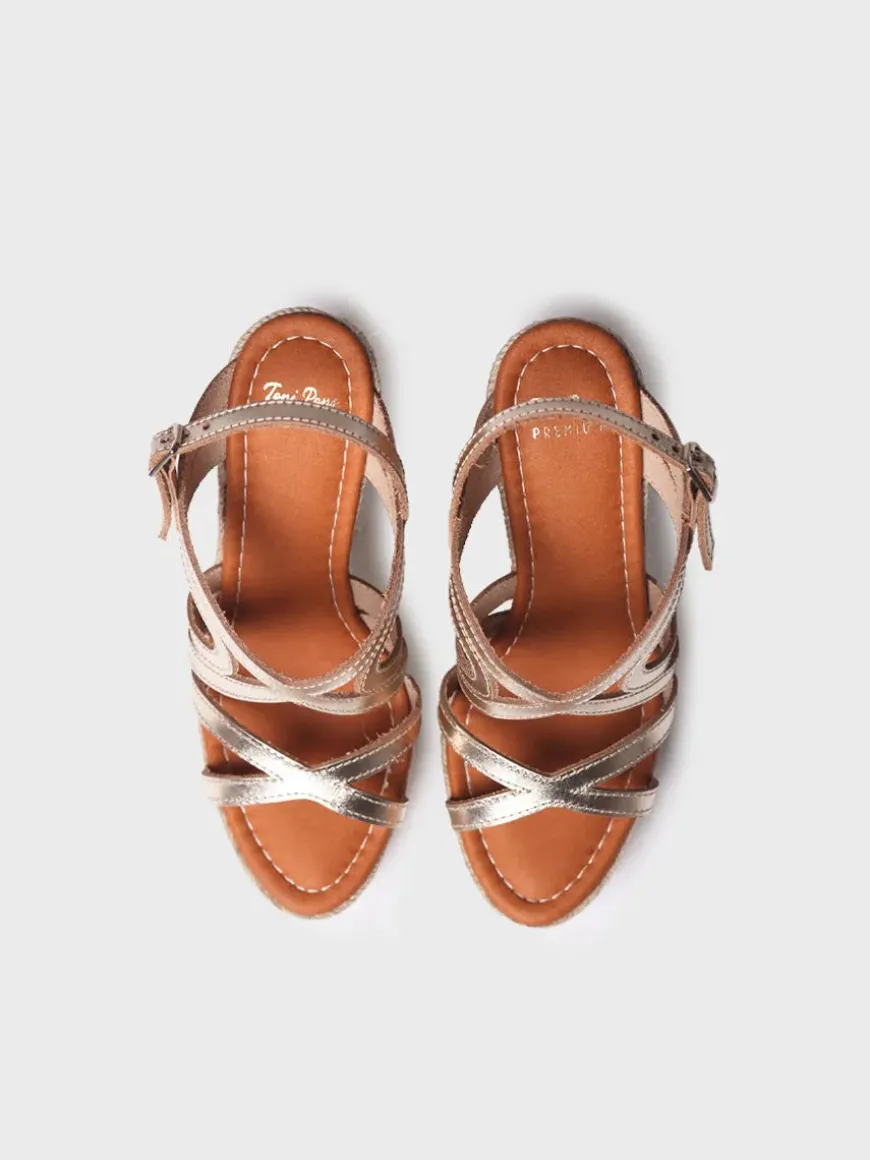 OLIMPIA - High wedge sandal in leather