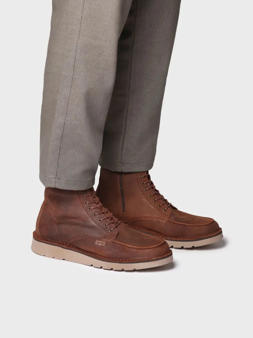 ORIOL-SW - Men's leather boot with laces