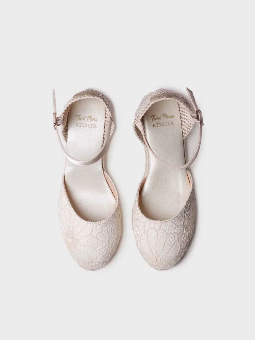 ORQUIDIA - Bridal wedge espadrilles in satin