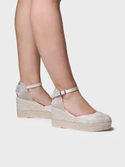 ORQUIDIA - Bridal wedge espadrilles in satin