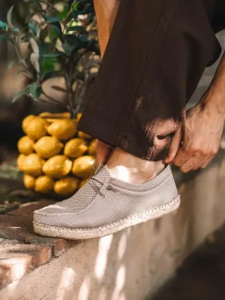 OSCAR - Men's espadrille in mesh-like fabric with laces