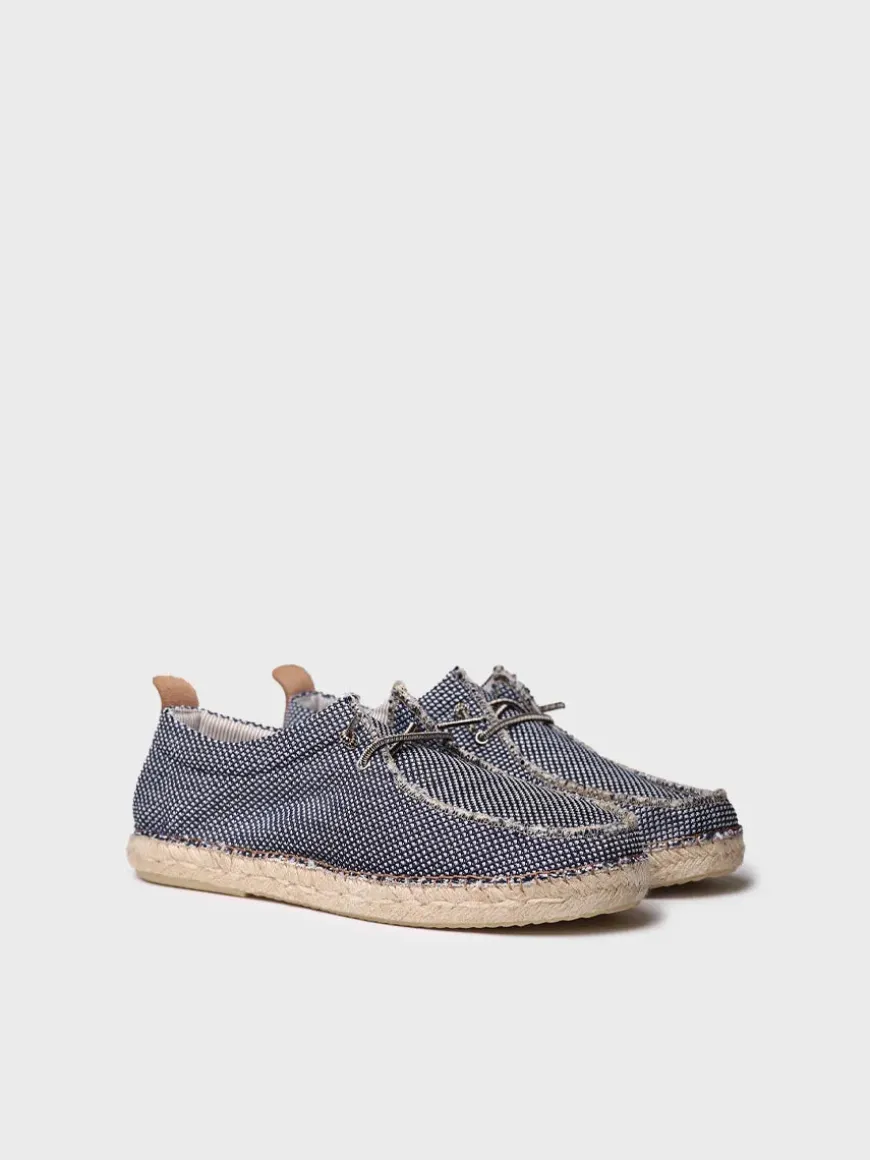 OSCAR - Men's espadrille in mesh-like fabric with laces