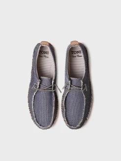 OSCAR - Men's espadrille in mesh-like fabric with laces