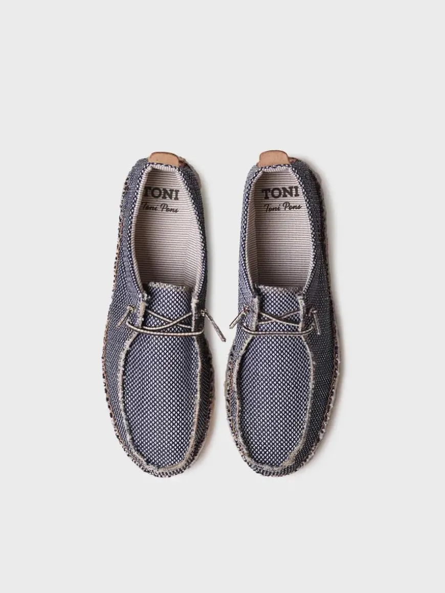OSCAR - Men's espadrille in mesh-like fabric with laces