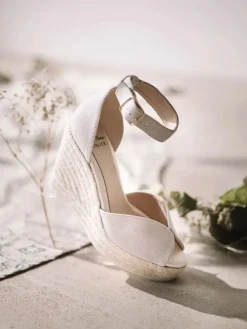 PATRICIA - White espadrilles with wedge for bride