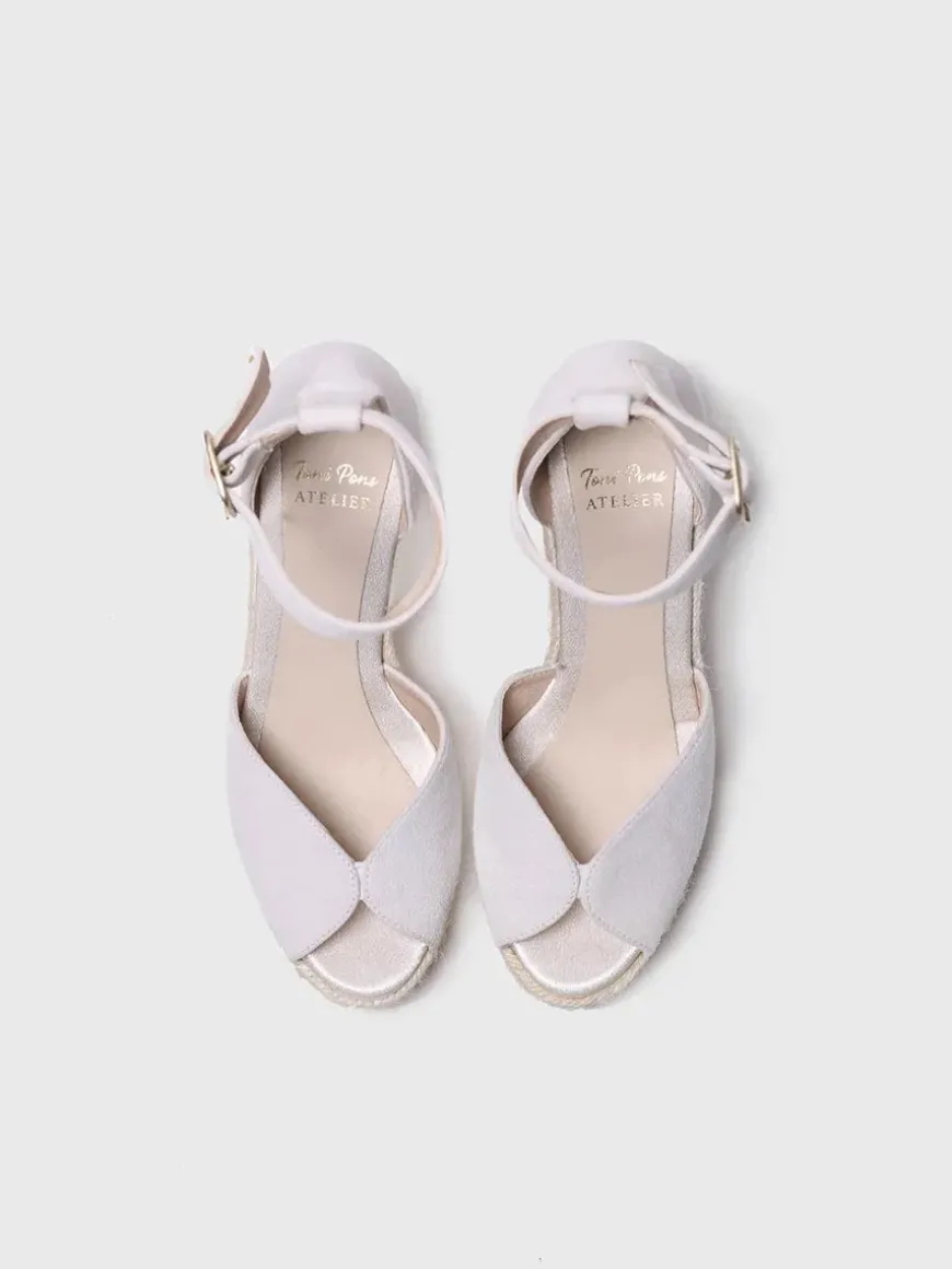 PATRICIA - White espadrilles with wedge for bride