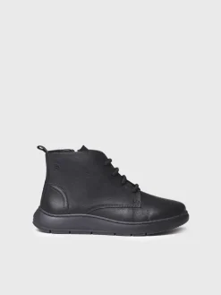 PESCARA - Women's leather boot with laces in leather colour