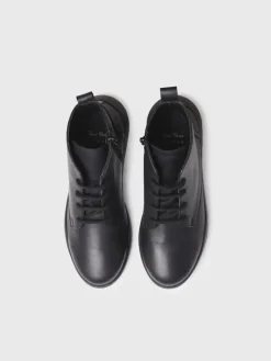 PESCARA - Women's leather boot with laces in leather colour