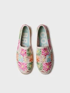 POLA - Closed cotton espadrille embroidered multicolour