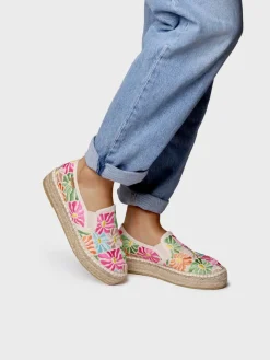POLA - Closed cotton espadrille embroidered multicolour