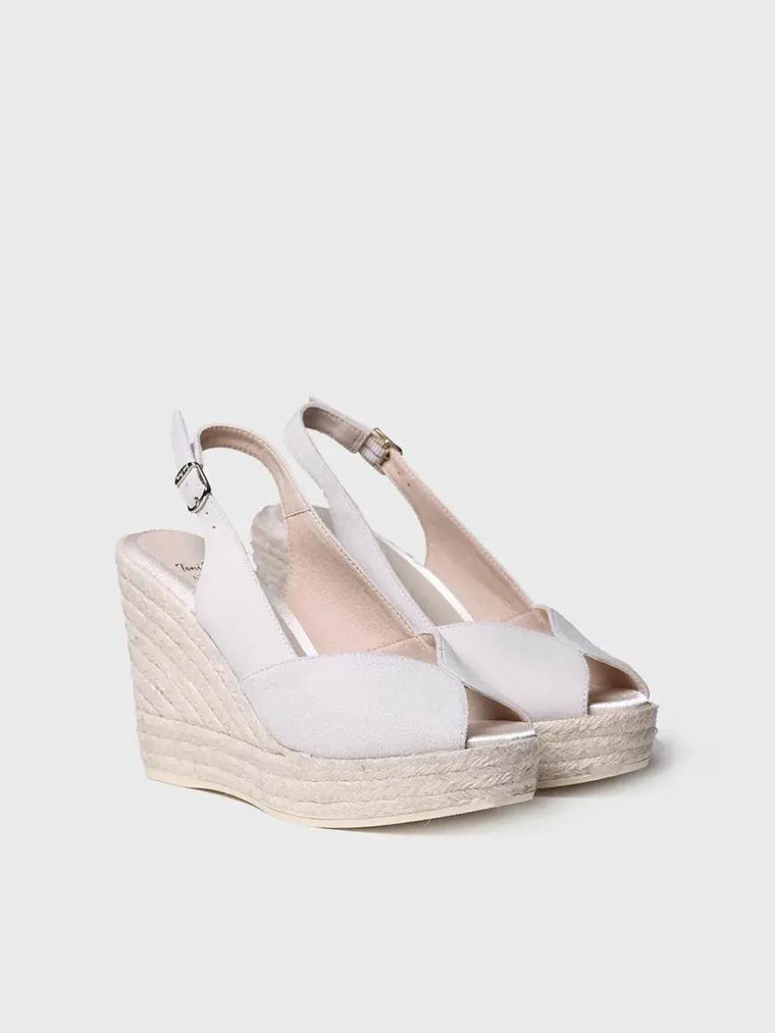 POPPY - White suede wedge espadrilles for brides