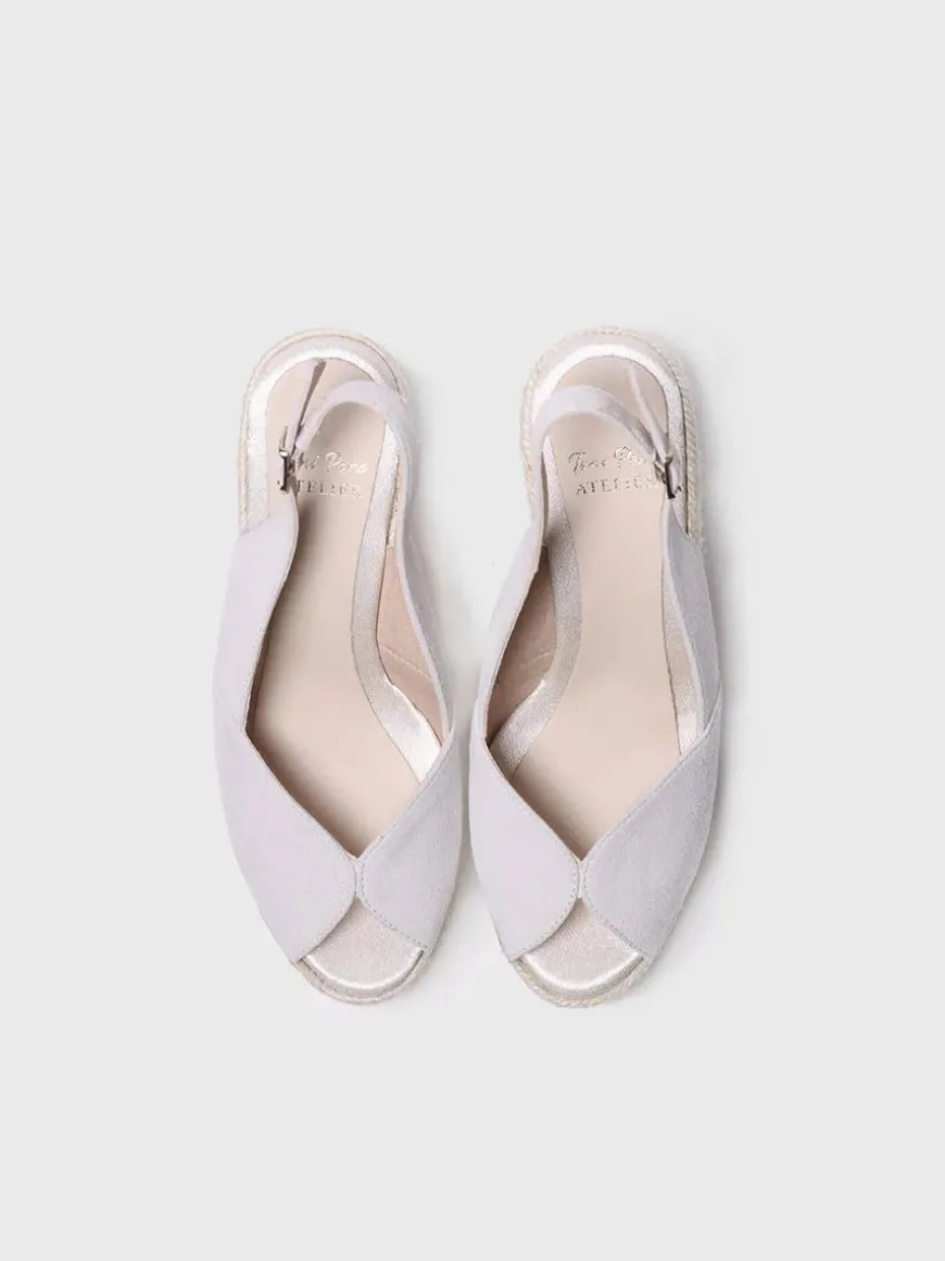 POPPY - White suede wedge espadrilles for brides