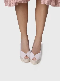 POPPY - White suede wedge espadrilles for brides