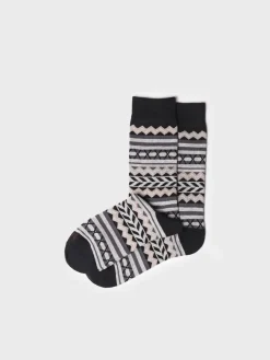 QUEL-YA - Unisex cotton socks with border