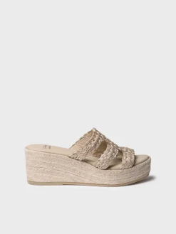 RENI-PH - Women's backless espadrille in braided jute with wedge