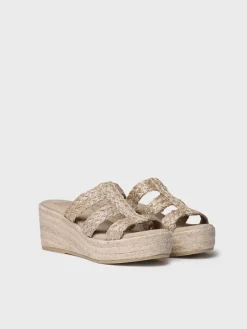RENI-PH - Women's backless espadrille in braided jute with wedge