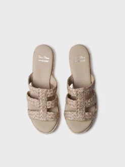 RENI-PH - Women's backless espadrille in braided jute with wedge