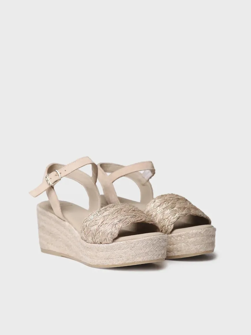 ROCIO-PH - Women's espadrille in braided jute with wedge and buckle