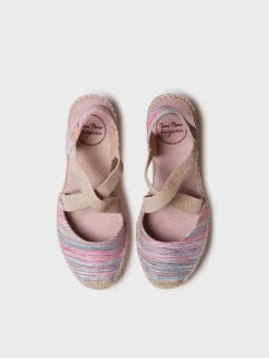 SABA-RG - Women's espadrille with wedge and crossed elastic straps